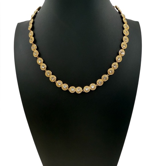 Jewelry - NEW 18K GOLD PLATED TENNIS NECKLACE – CLASSIC ROUND CUT CRYSTAL